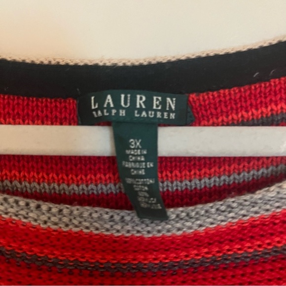 Lauren Ralph Lauren Striped Preppy Coastal Grandma Classic Sweater Size 3X - Picture 2 of 13
